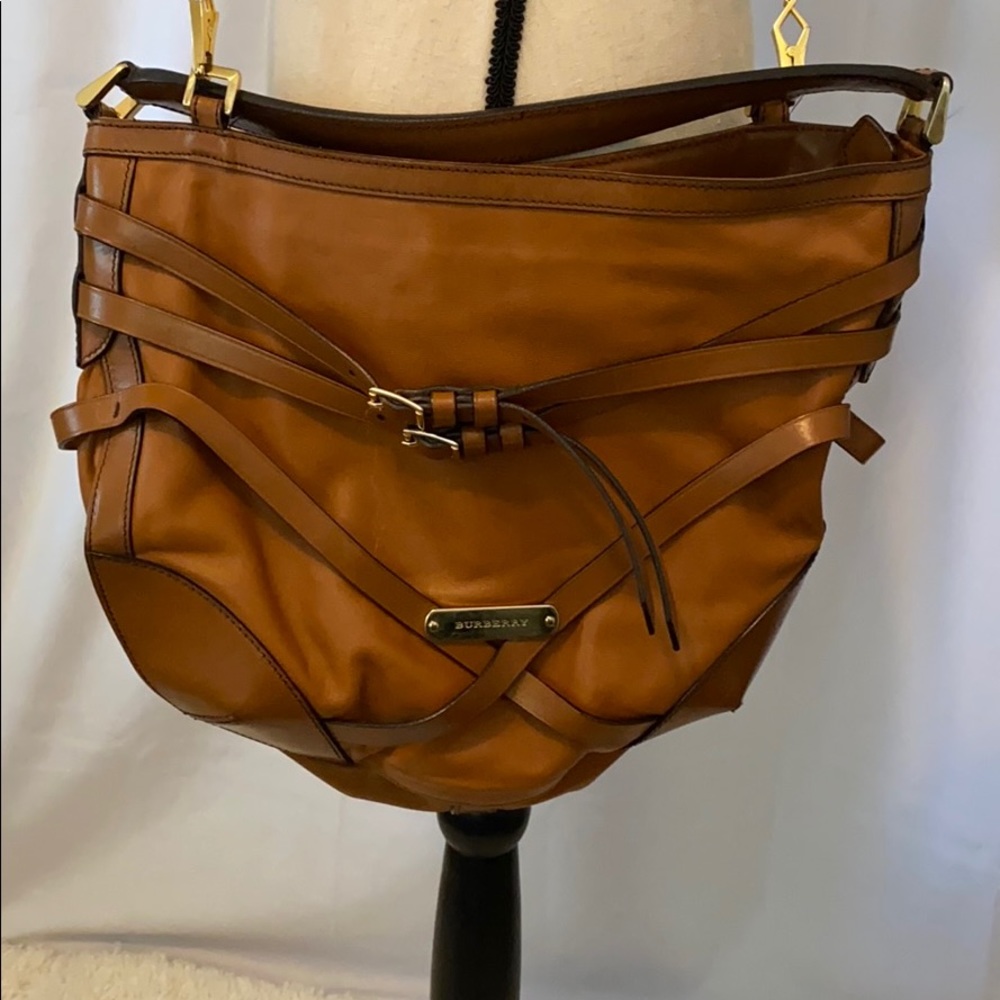 Burberry Tan Leather Bridle Dutton Hobo Bag